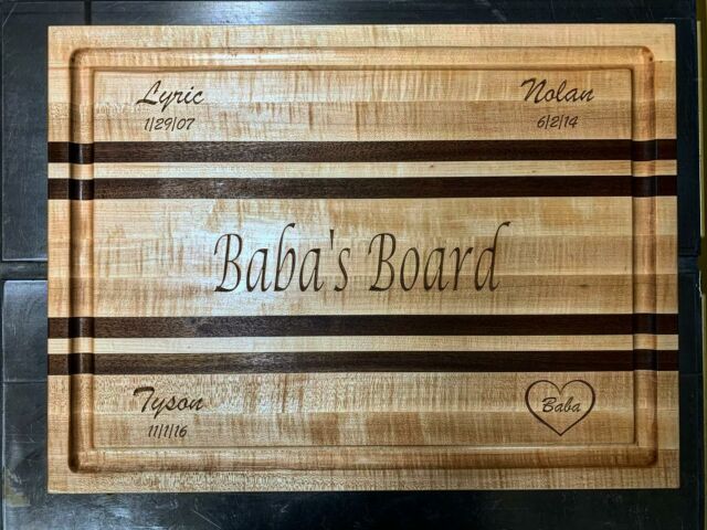 Personalized cutting board. Maple and Walnut edge grain. #custommade #customwoodwork #customwoodworking